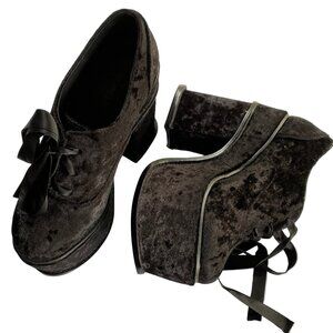 Jeffrey Campbell "Simon" goth velvet platform shoes